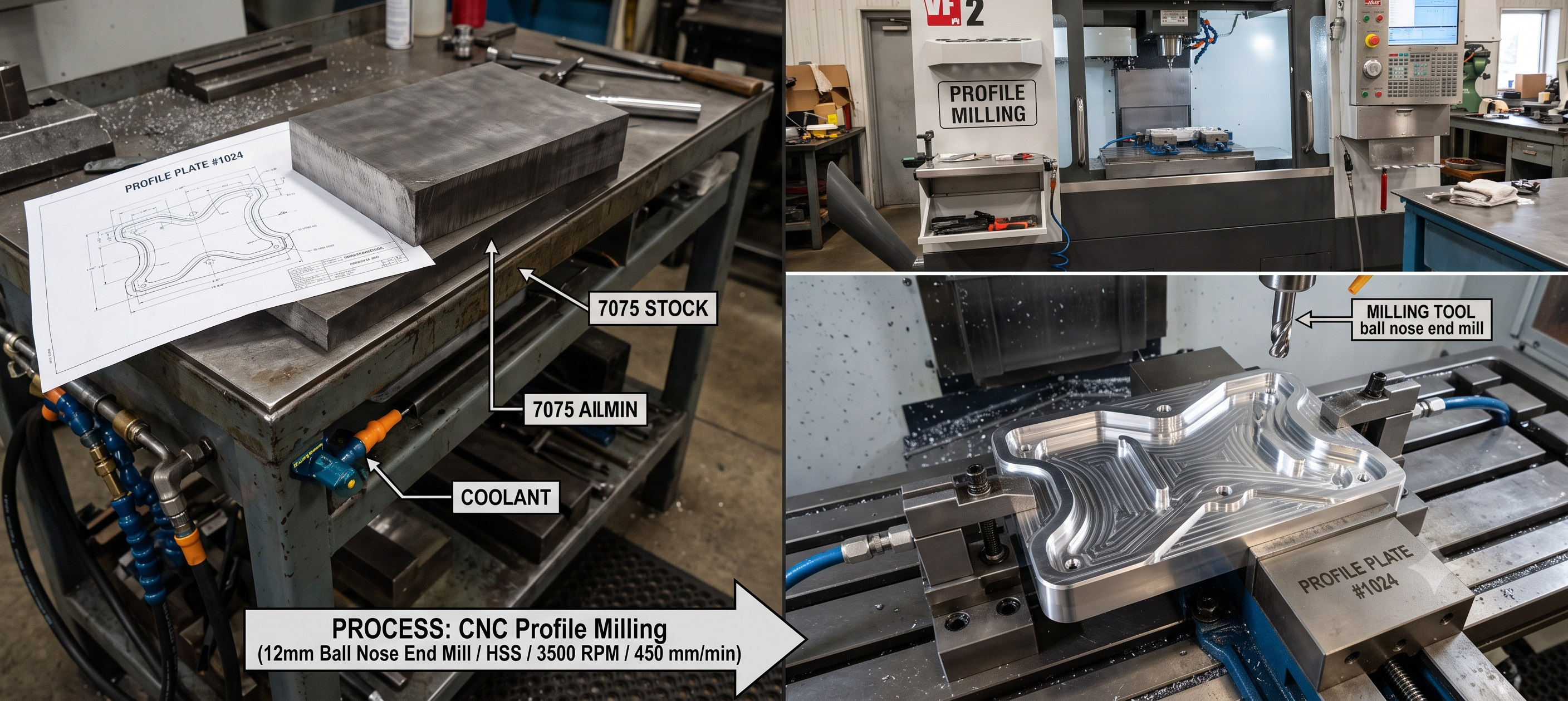 Before and After Profile Milling Plate